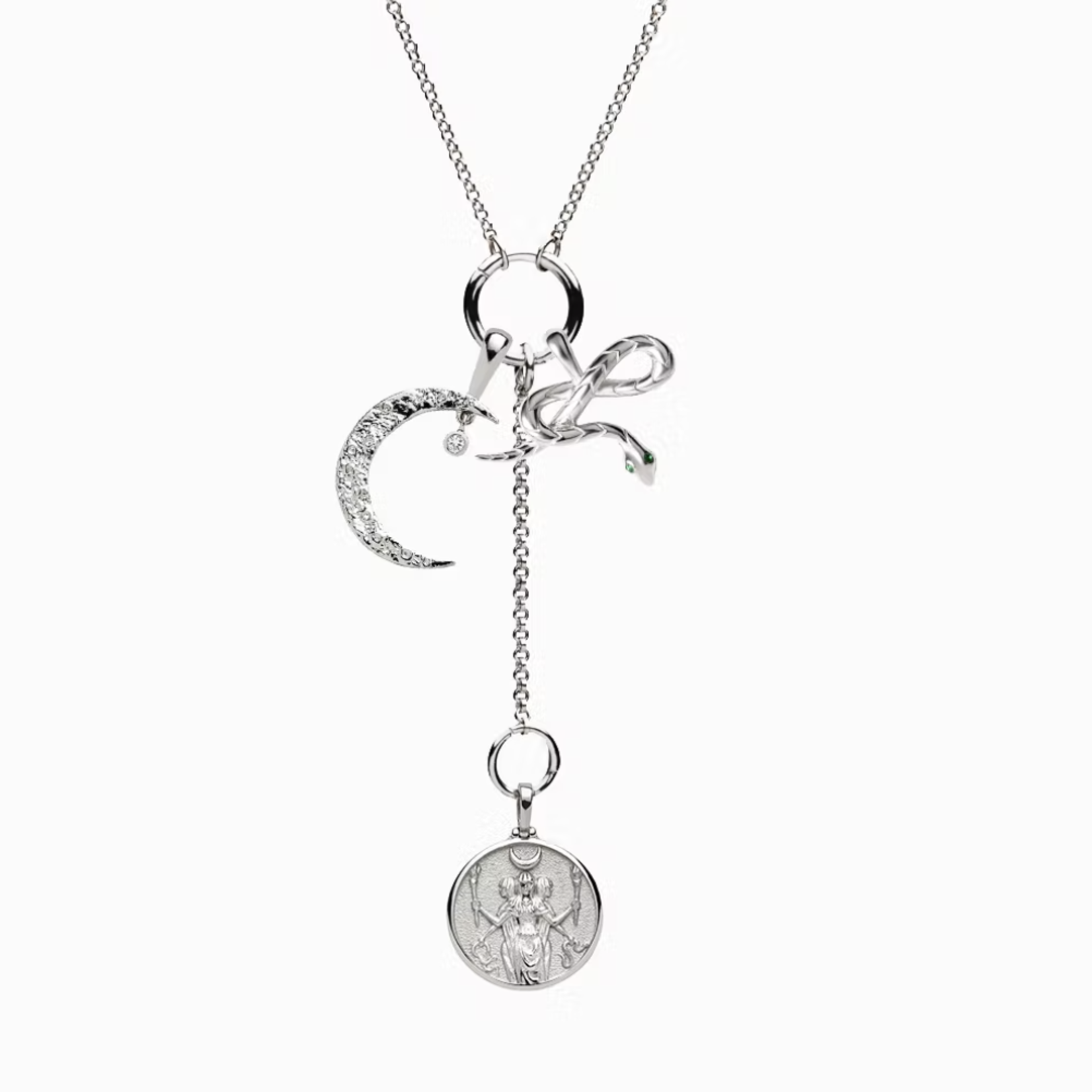 *Mini Snake and Moon Collector Necklace · Sterling Silver