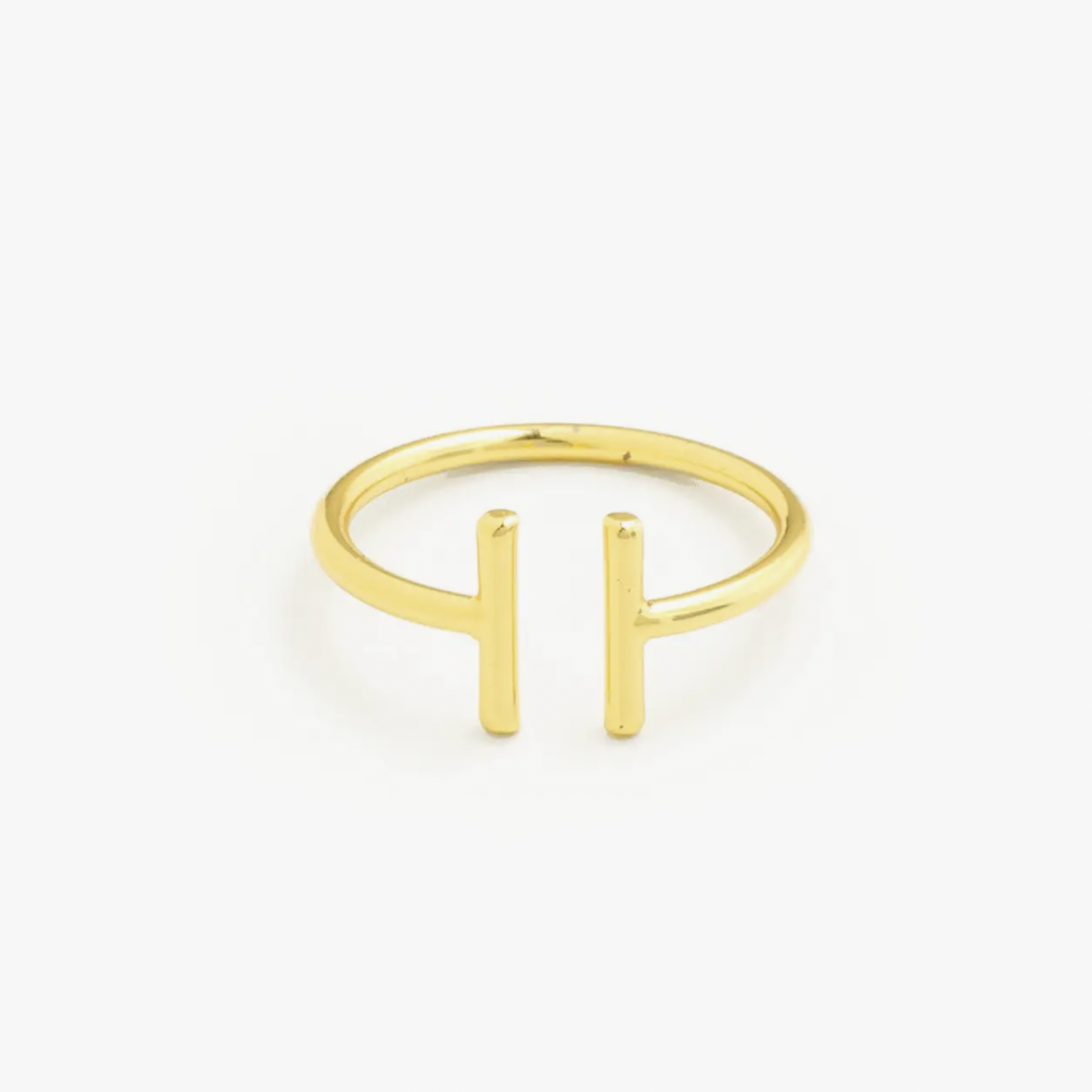 Simple Double Bar Ring Gold