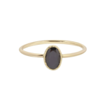 *Oval Black Diamond Wisp Ring · 14K Gold · 6