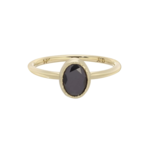*Large Oval Black Diamond Wisp Ring · 14K Gold · 7