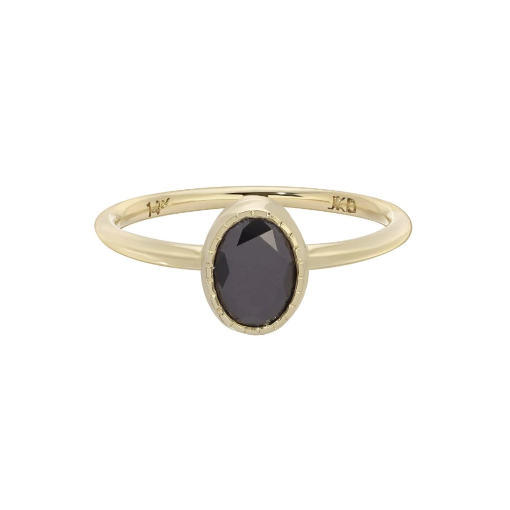 *Large Oval Black Diamond Wisp Ring · 14K · 7