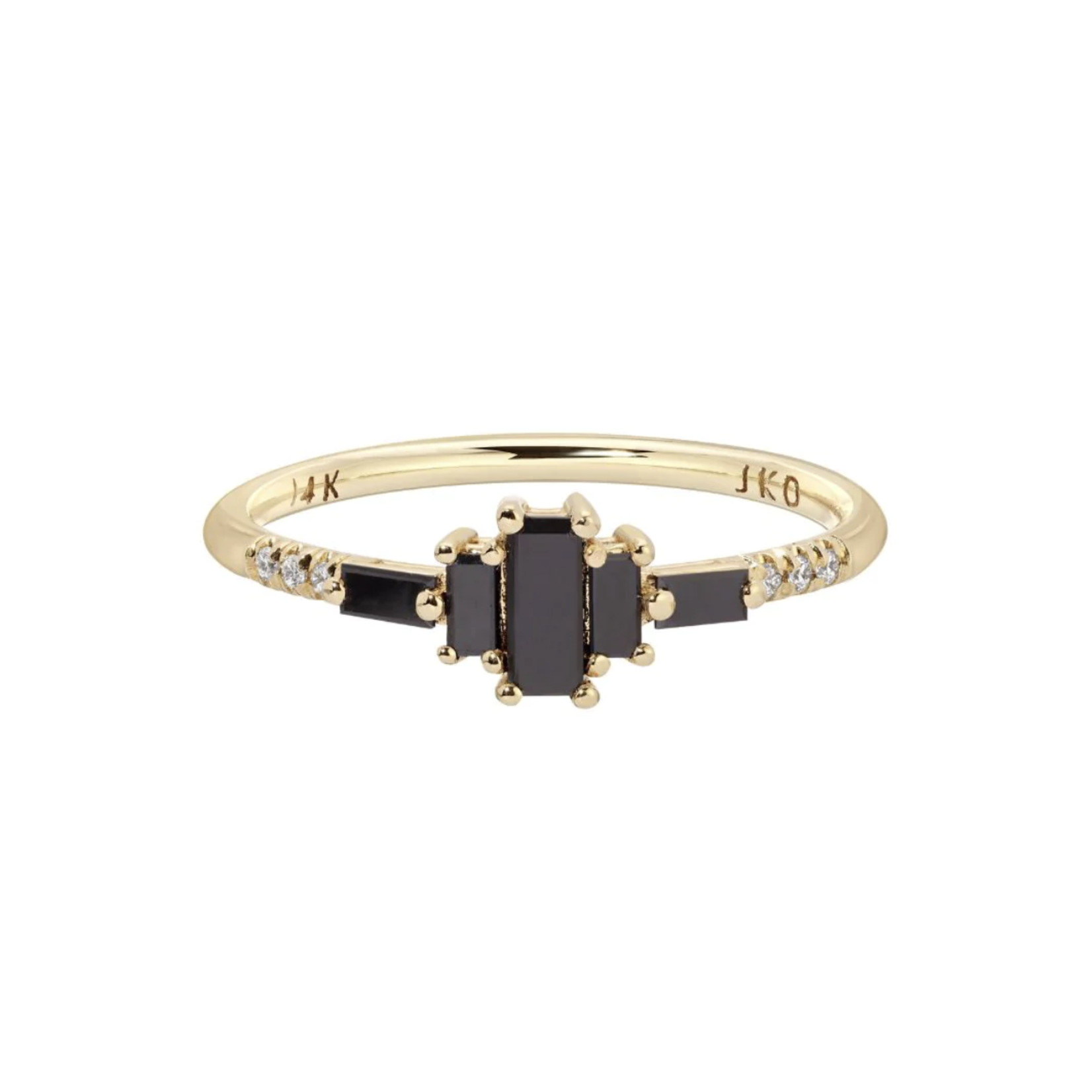 *Black Diamond Marcato Ring · 14K Gold · 7.5