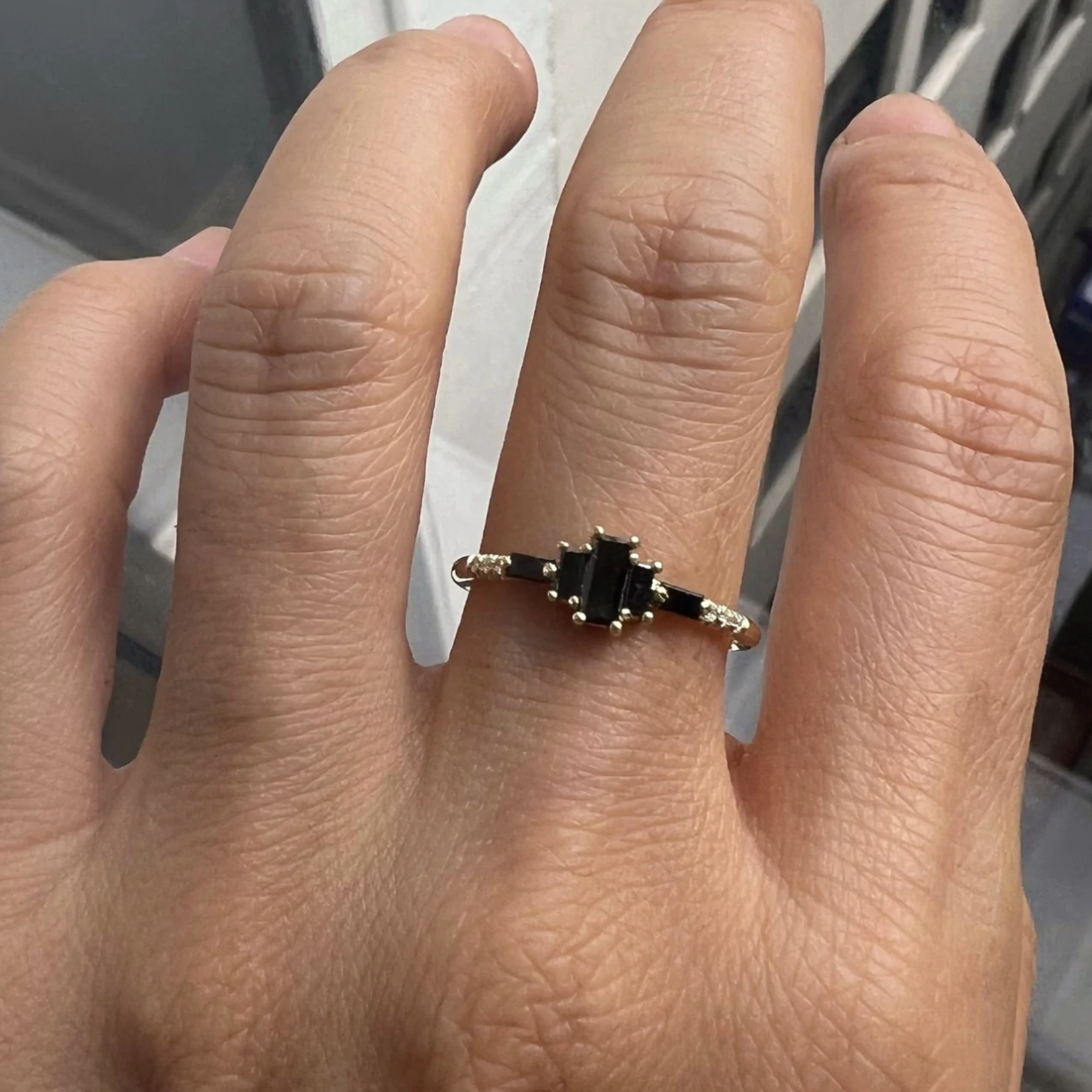 *Black Diamond Marcato Ring · 14K · 7.5