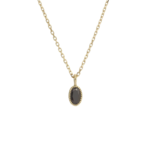 *Oval Black Diamond Wisp Necklace · 14K Gold