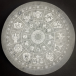 Morocco Minerals Zodiac Wheel Round Selenite Plate | 15cm