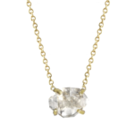 Horizontal Herkimer Diamond Necklace · 14K Gold