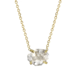 Horizontal Herkimer Diamond Necklace · 14K