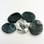 Moss Agate Worry Stone | 35-40MM | India