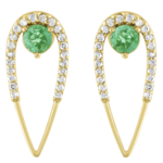 *Emerald Peacock Stud Earrings · 14K · Mini