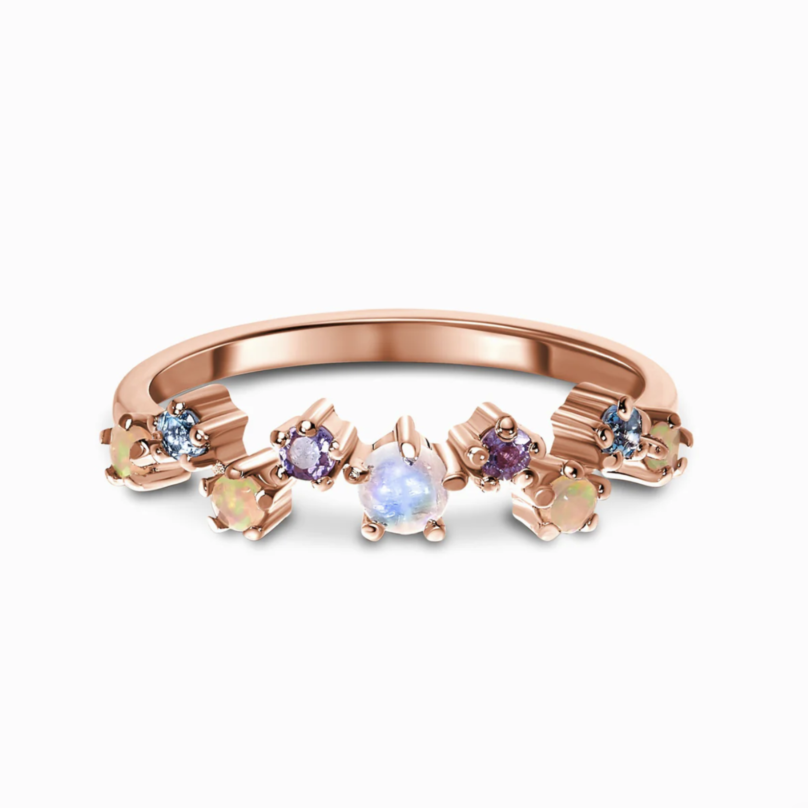 Melange Multi-gemstone Ring · Rose Gold · 8