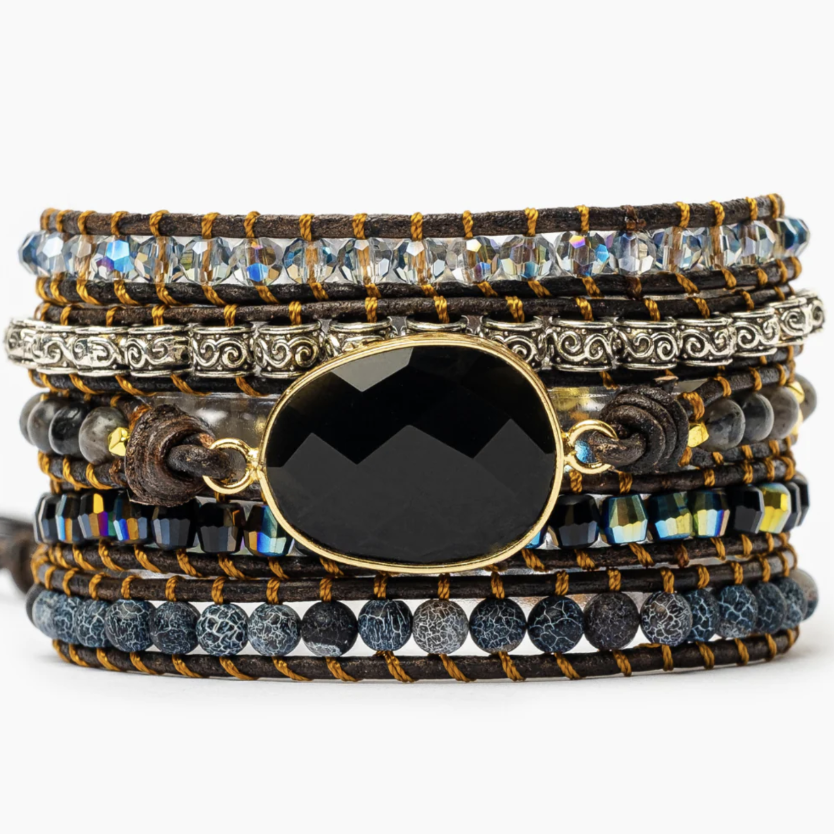 Onyx Moonlight Protection Wrap Bracelet