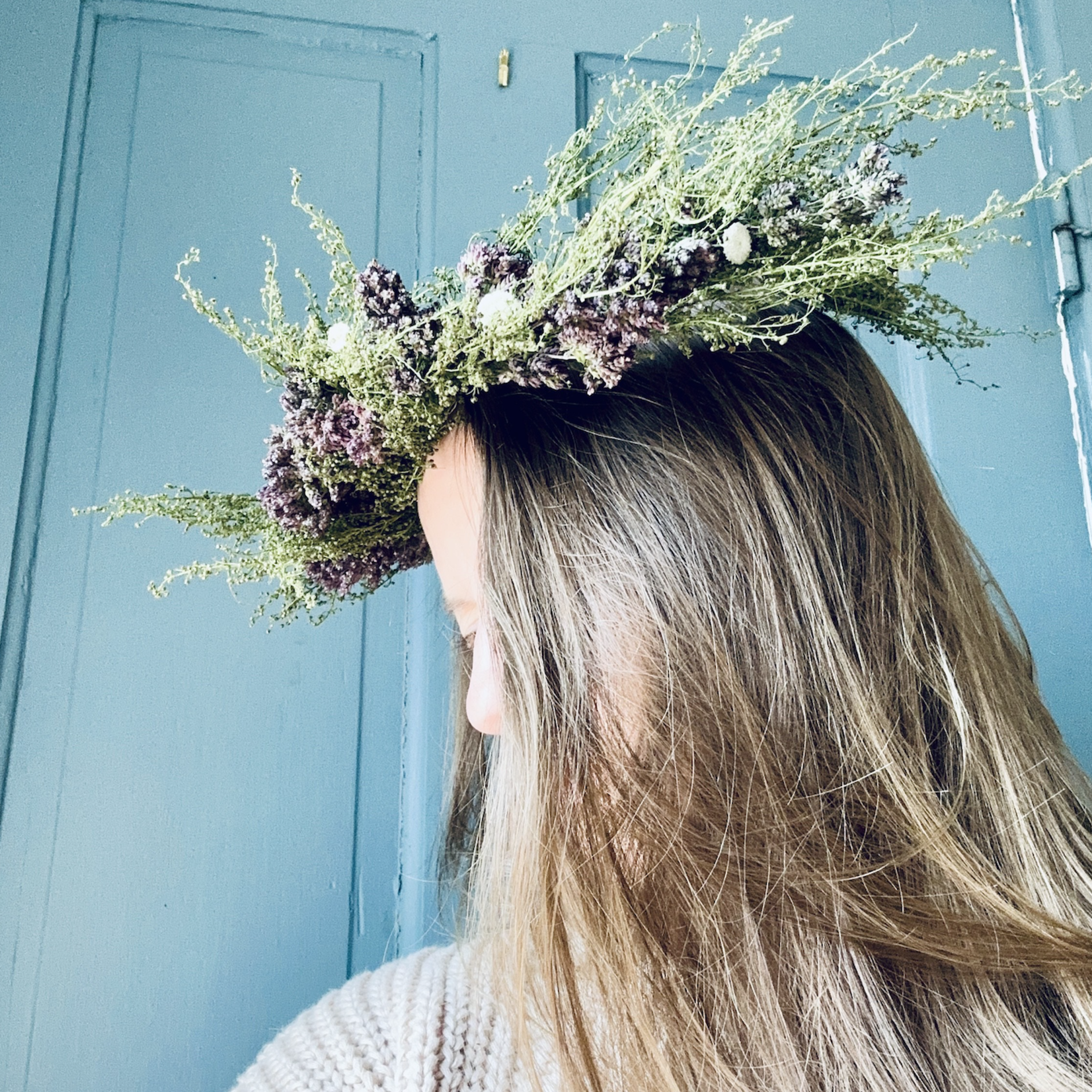 Dusty Rose Floral Wreath Crown