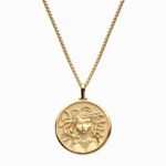 *Mini Medusa 16-18" Box Chain Necklace · 14K Gold Vermeil