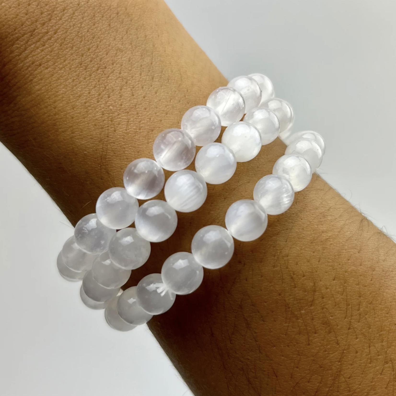 Healing Crystal Bracelet | Selenite | 7-8mm