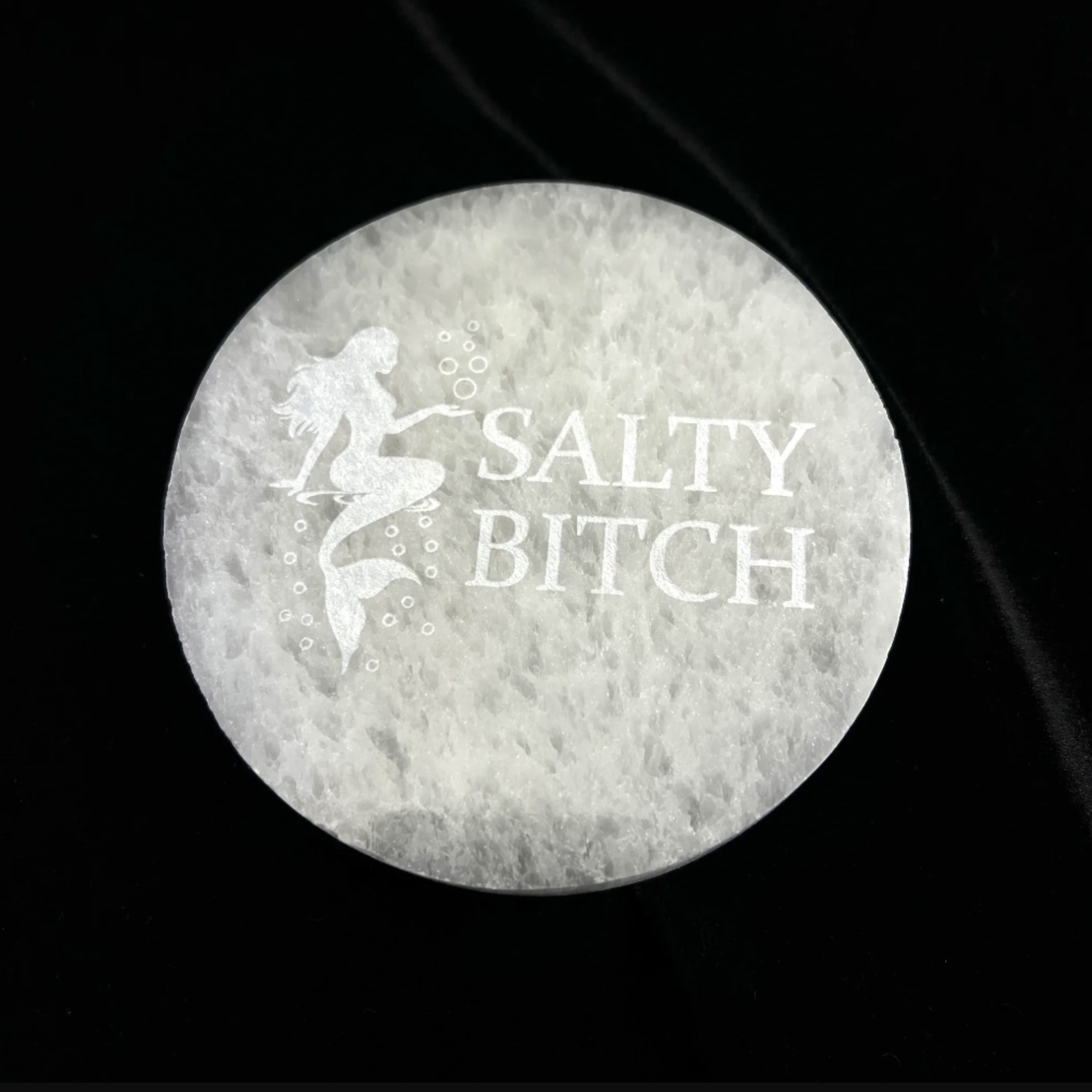 Salty Bitch Mermaid | Selenite Disc | 95-100mm