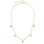 Textured Medallion Link Chain Necklace · Gold