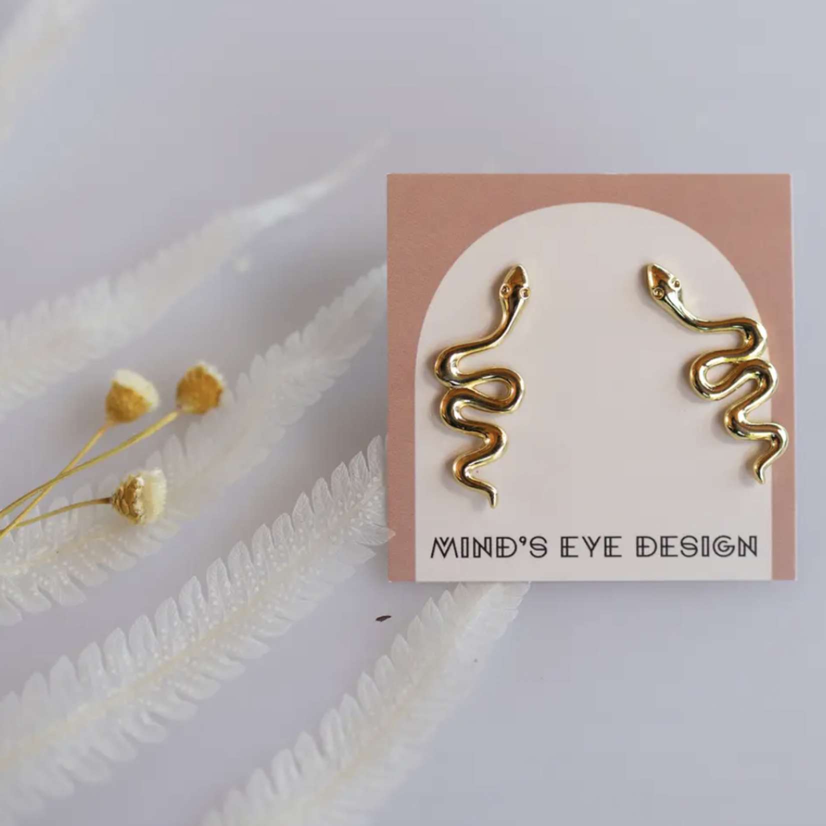 Serpent Stud Earrings · Gold Plated