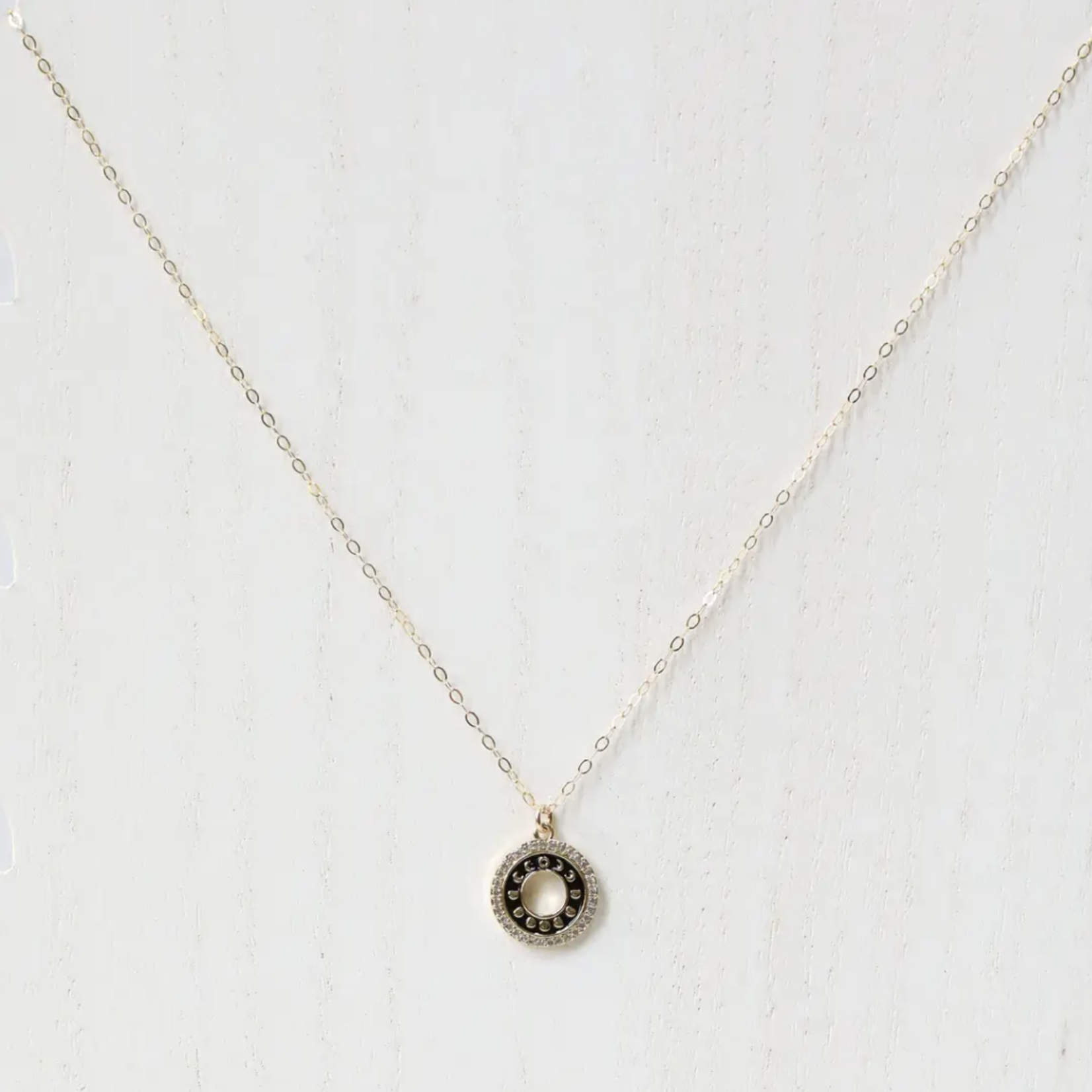 Moon Phase Charm Necklace · Gold