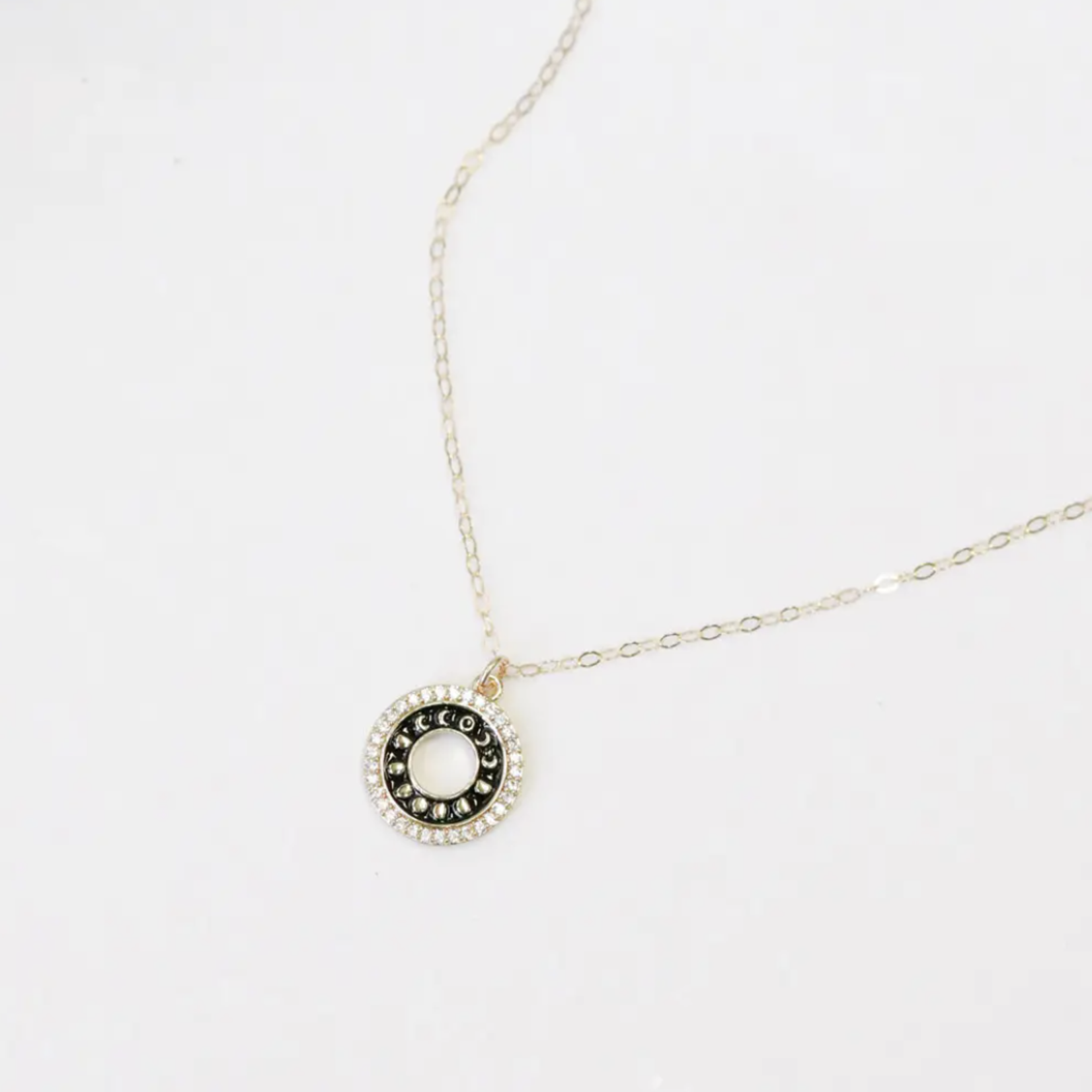 Moon Phase Charm Necklace · Gold