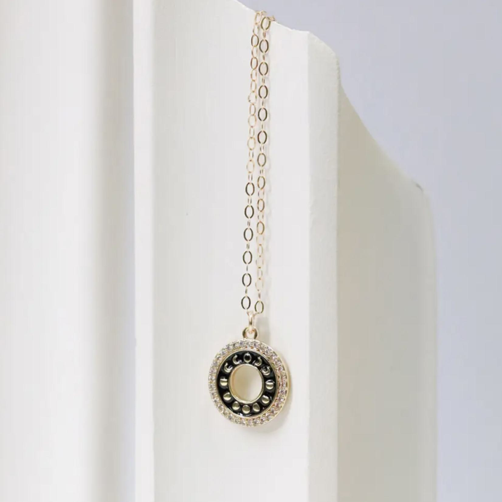 Moon Phase Charm Necklace · Gold