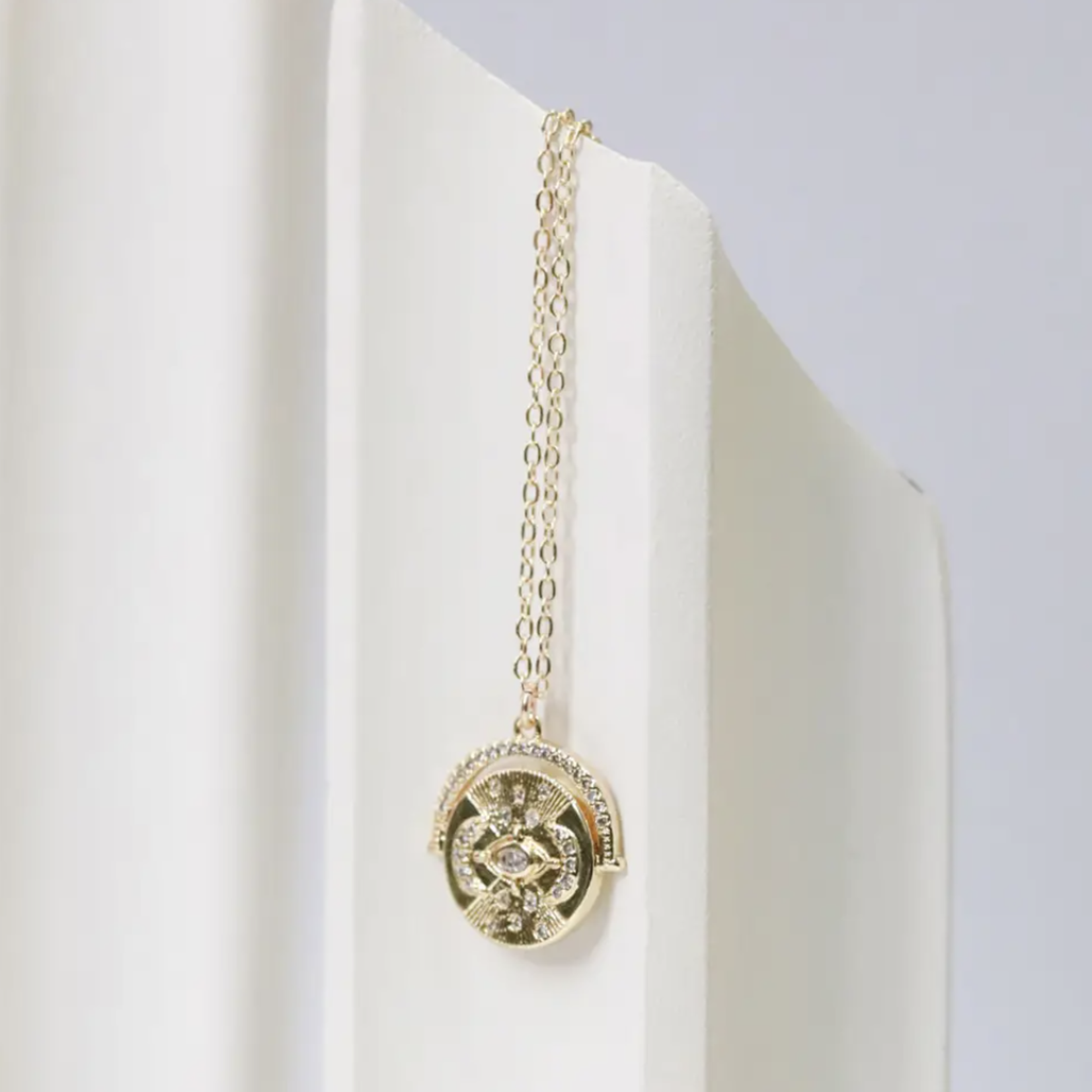 Triple Moon Charm Necklace · Gold