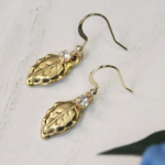 *Forest Leaf Charm Earrings · Gold
