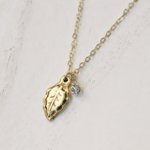 *Forest Leaf Charm Necklace · Gold