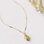 Vintage Potion Elixer Charm Necklace · Red Crystal/Gold