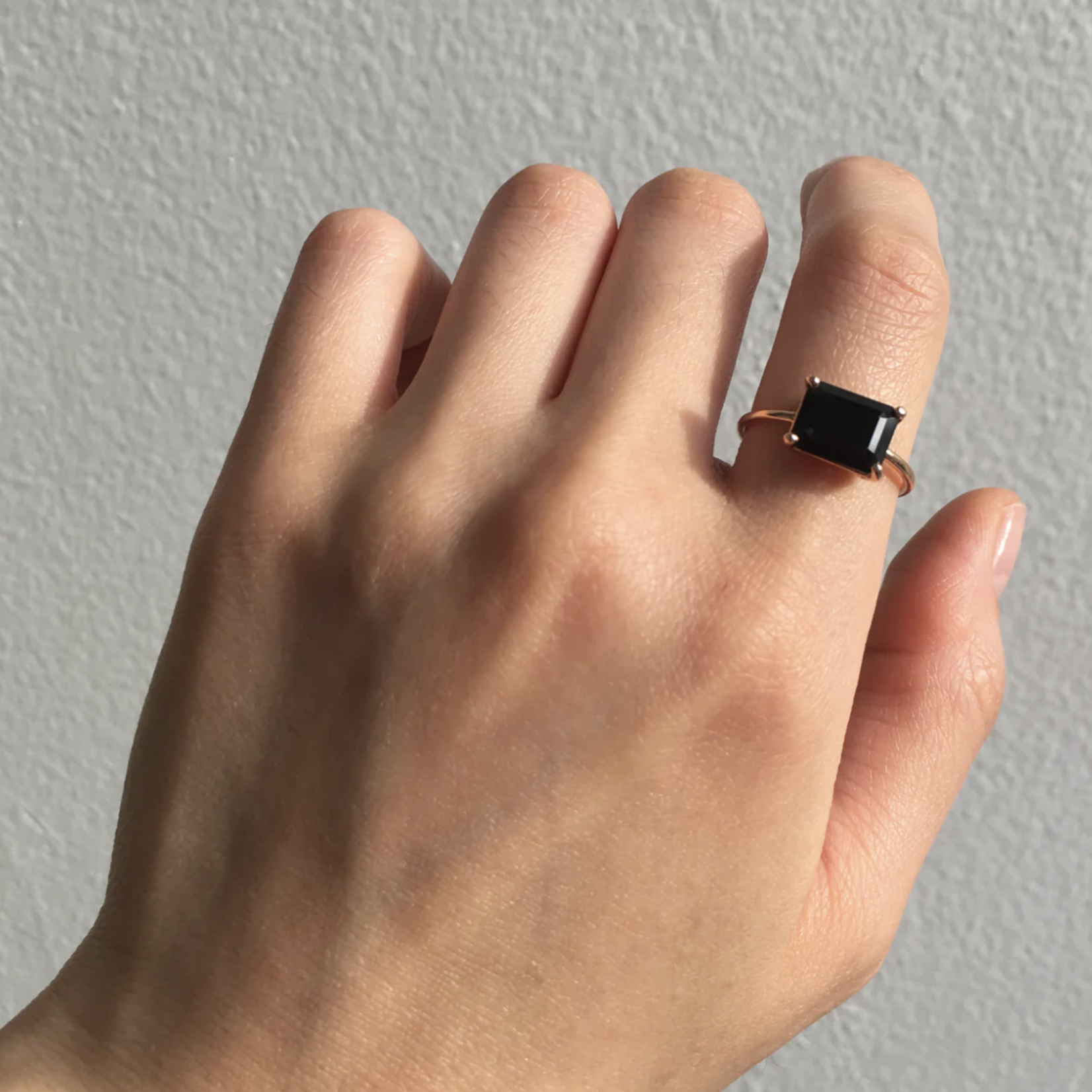 East West Onyx Ring 14K Gold