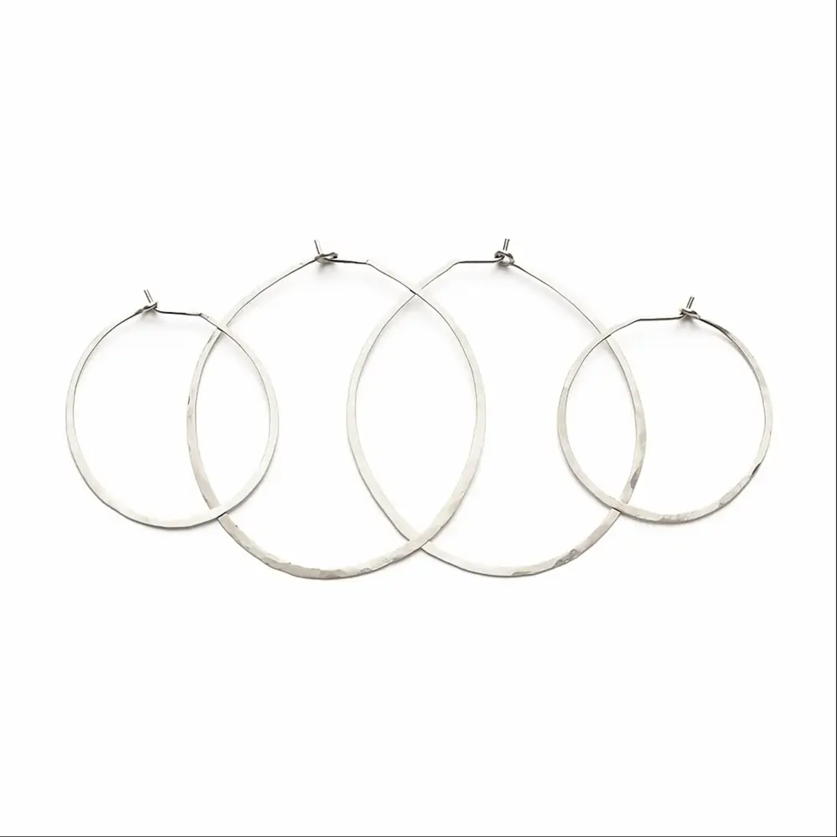Hand Formed Hoops 2.5" Silver