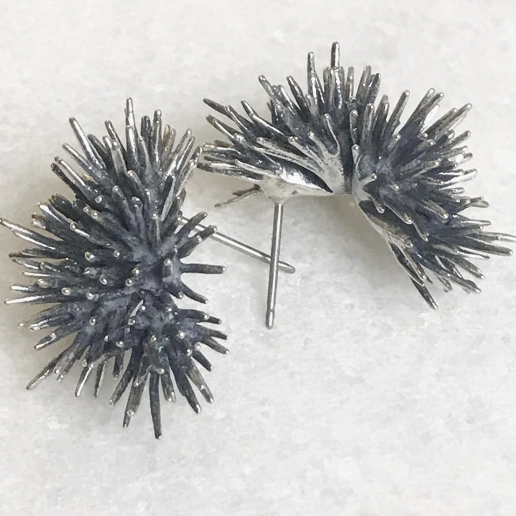 Stacked Single Thistle Post Earrings ·