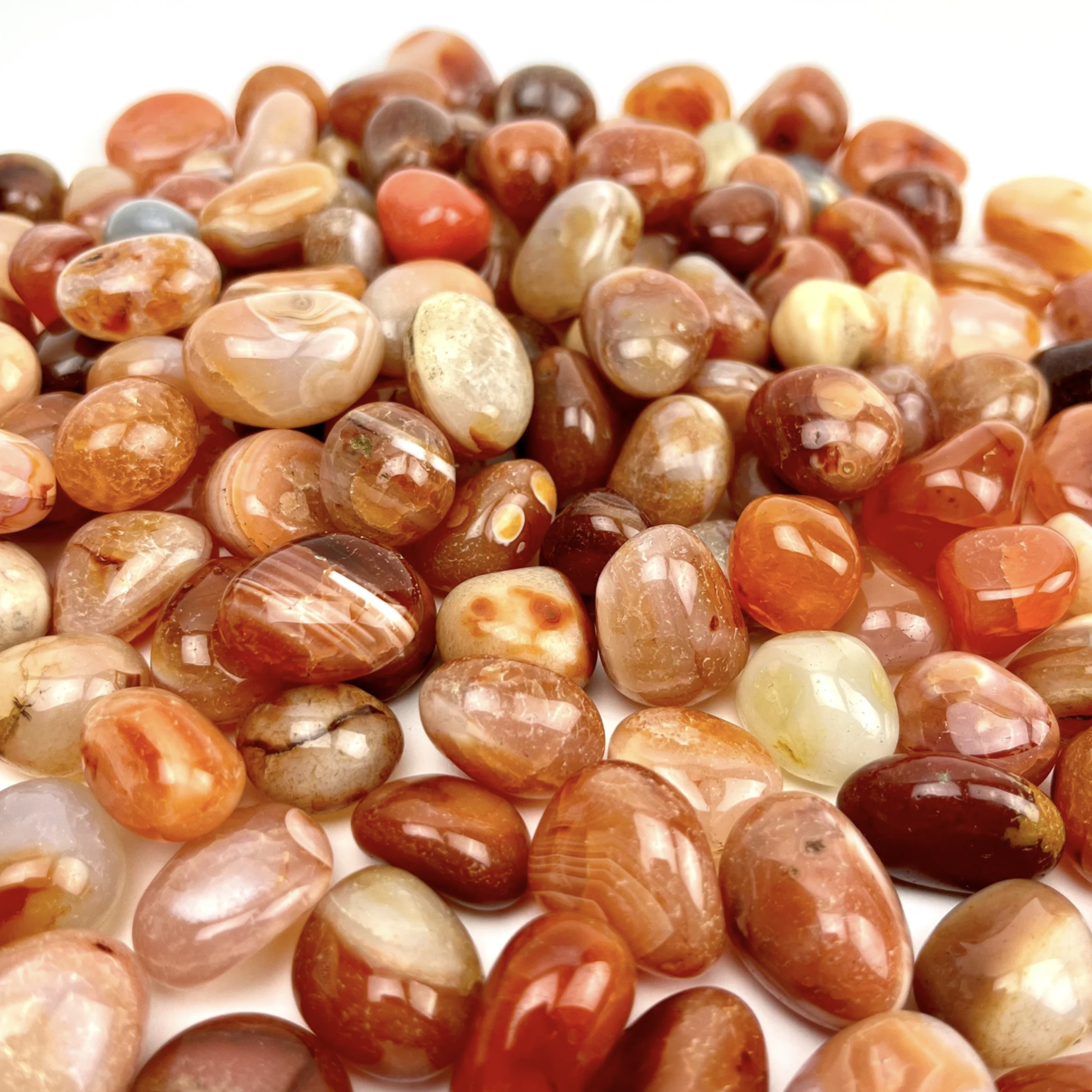 Quasar Gems Banded Carnelian | Tumbled | 20-30mm | India