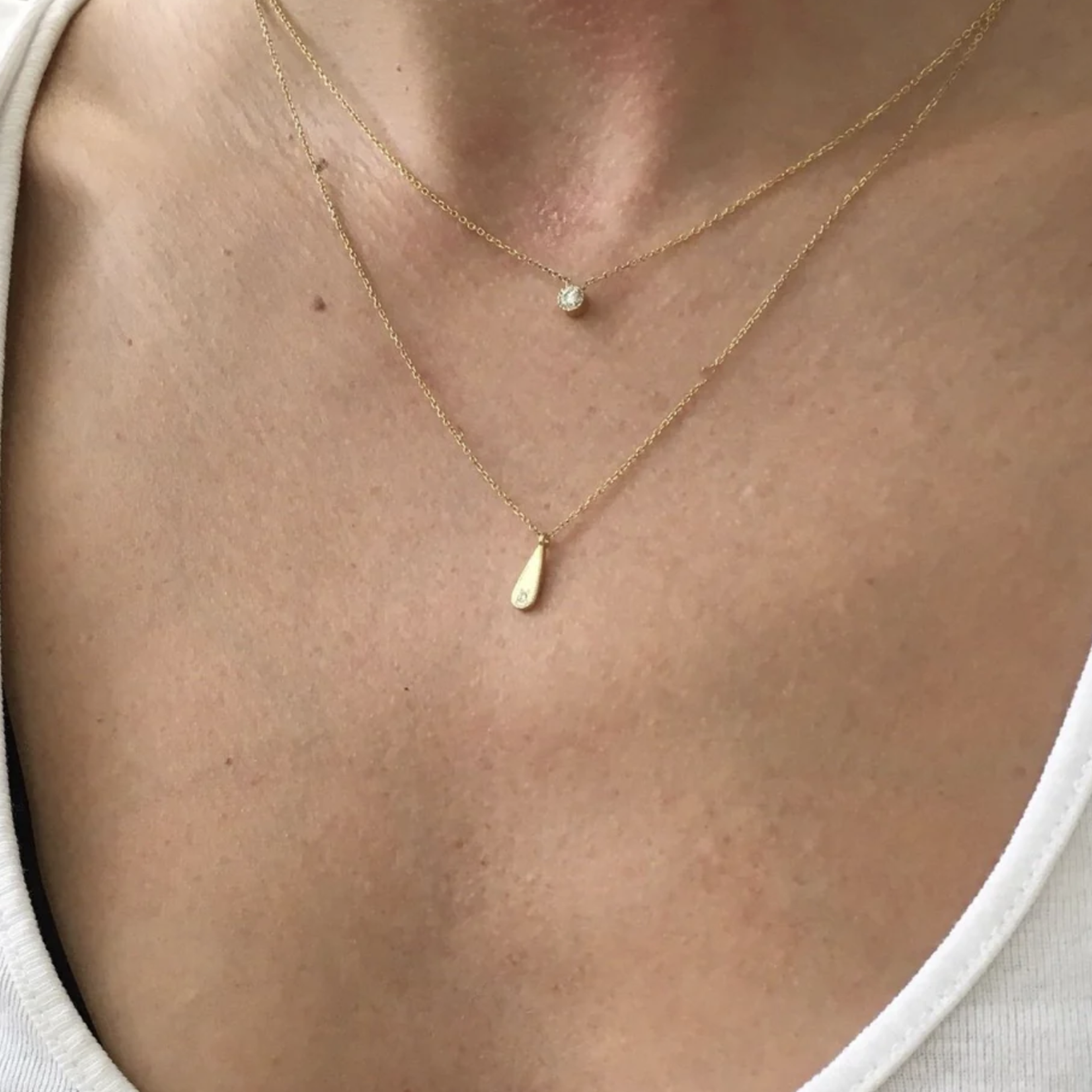 Champagne Diamond Magic Eye Necklace · 14K