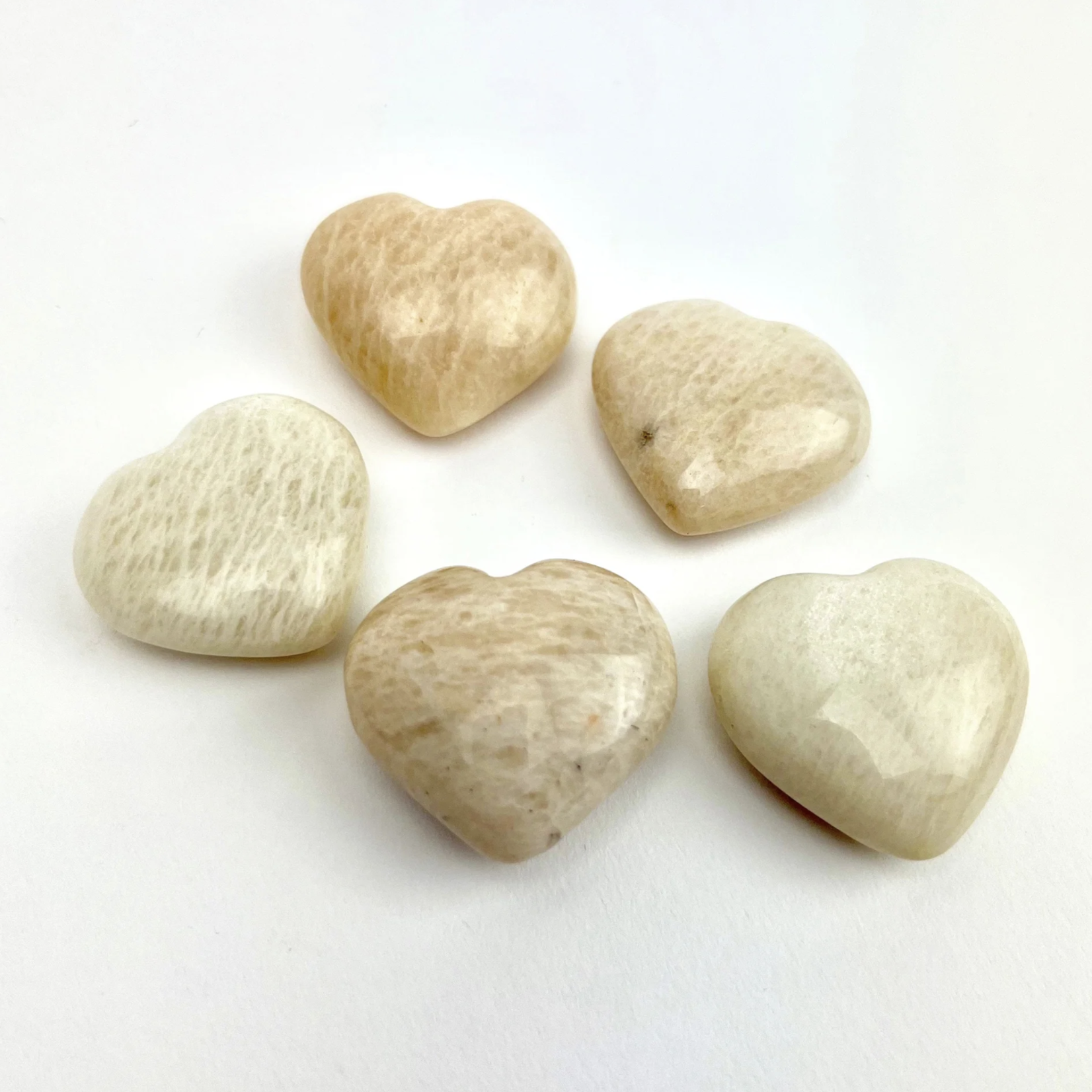 Crystal Hearts | Moonstone | 30mm | India