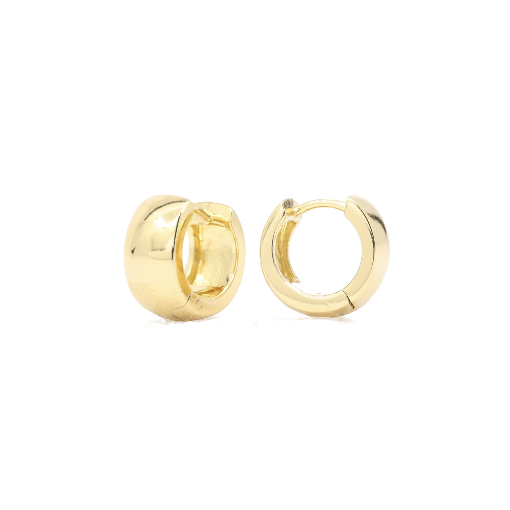 *Wide Classic Huggie Hoop Earrings · Gold