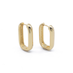 Elongated Hoop Earrings · Gold