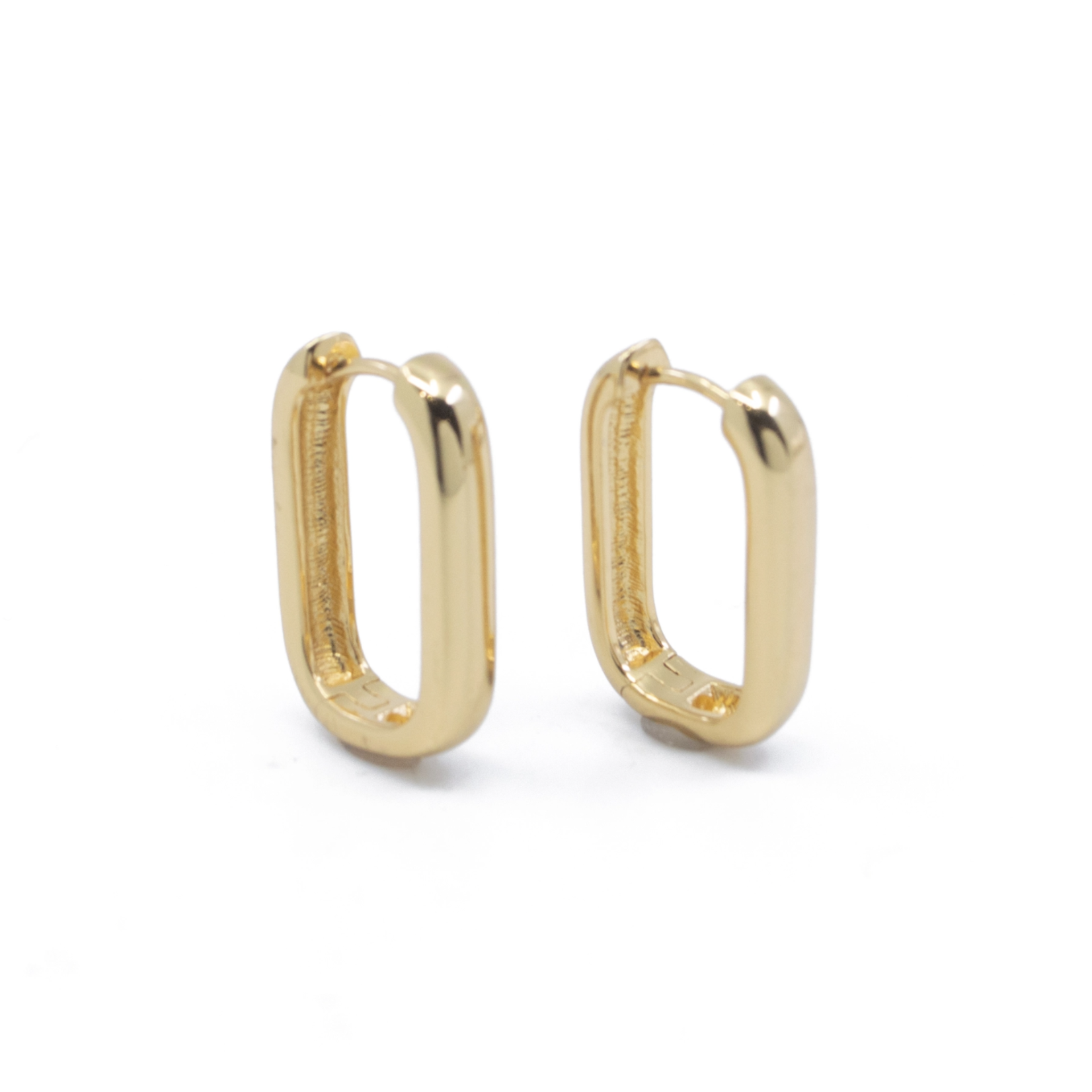 Elongated Hoop Earrings · Gold