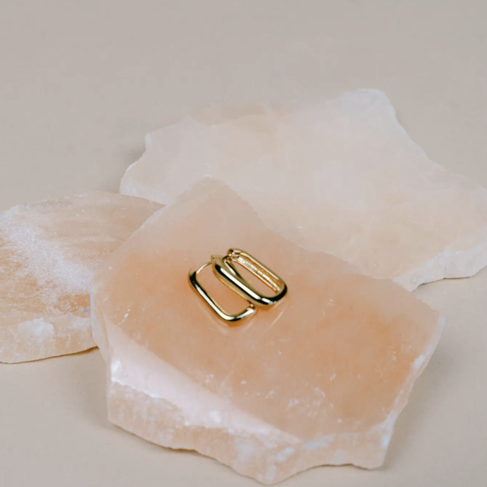 Emma Elongated Huggie Hoop Earrings · Gold