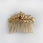 *Amber Flower Hair Comb · Gold