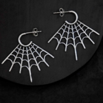 Spiderweb Post Earrings · Silver