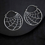 Spiderweb Hoop Earrings · Silver