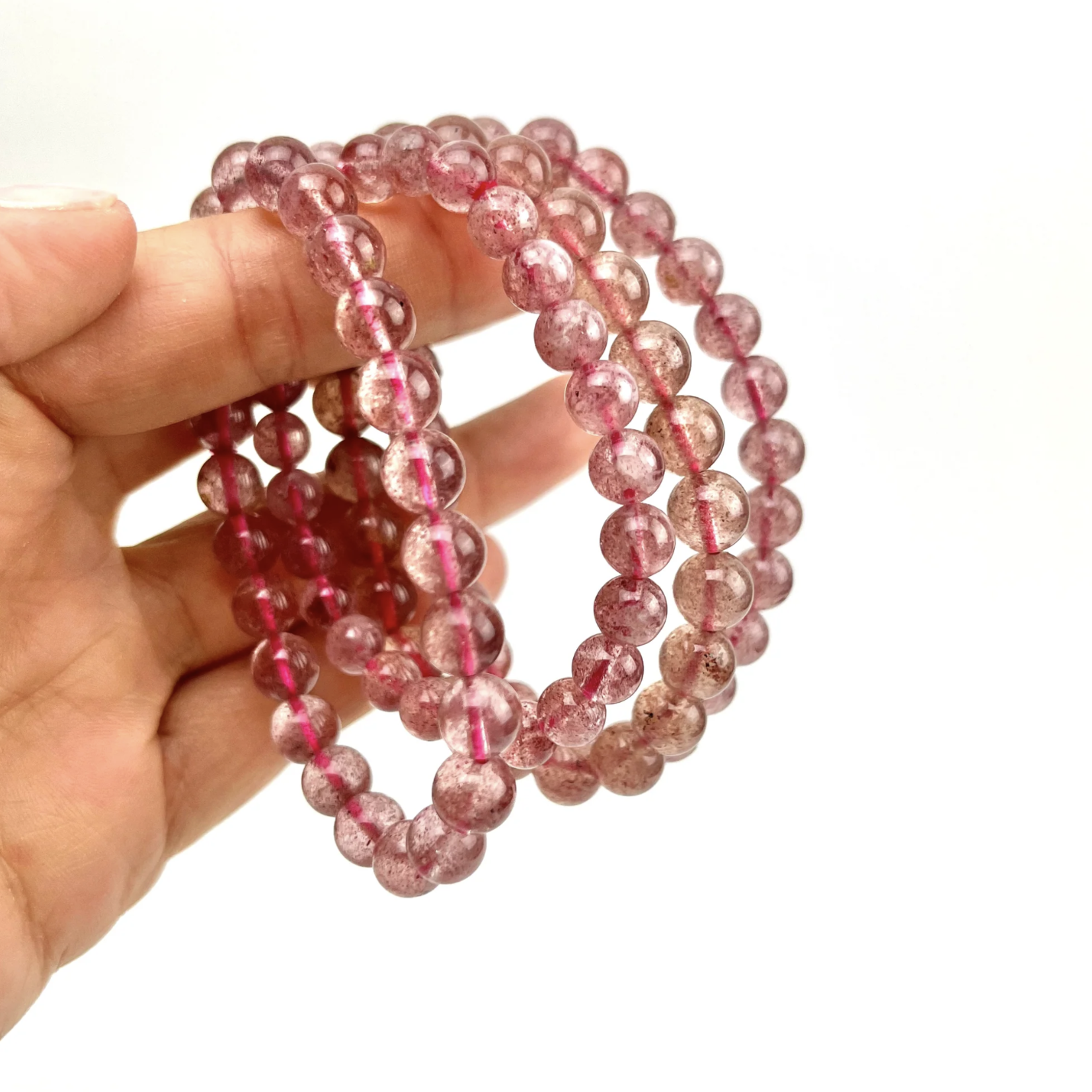 Strawberry Quartz | 7-8mm | Healing Crystal Bracelets