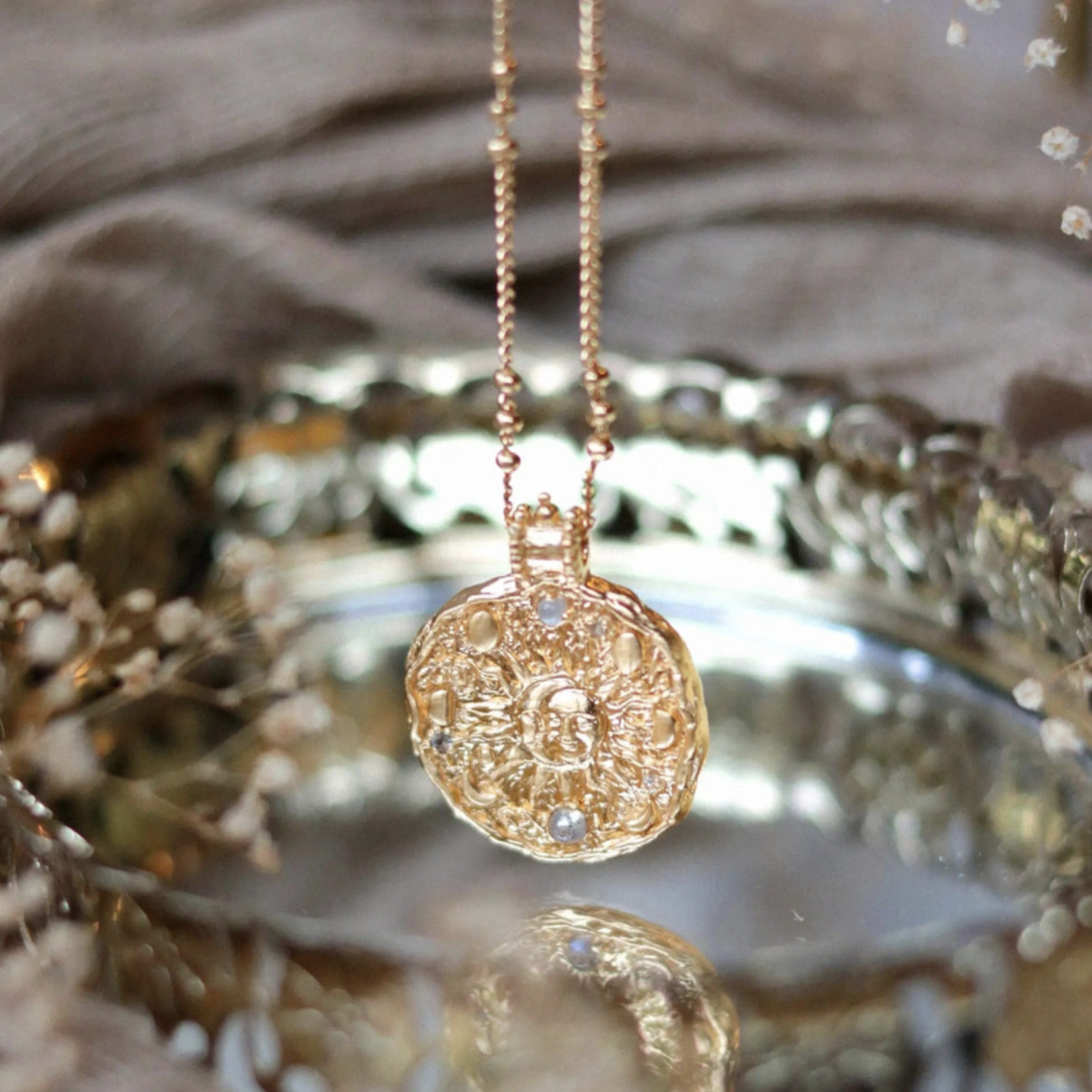Sun & Moon Necklace · 22K Gold Vermeil