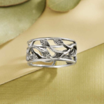 *Openwork Branches + Leaves Ring · Silver ·