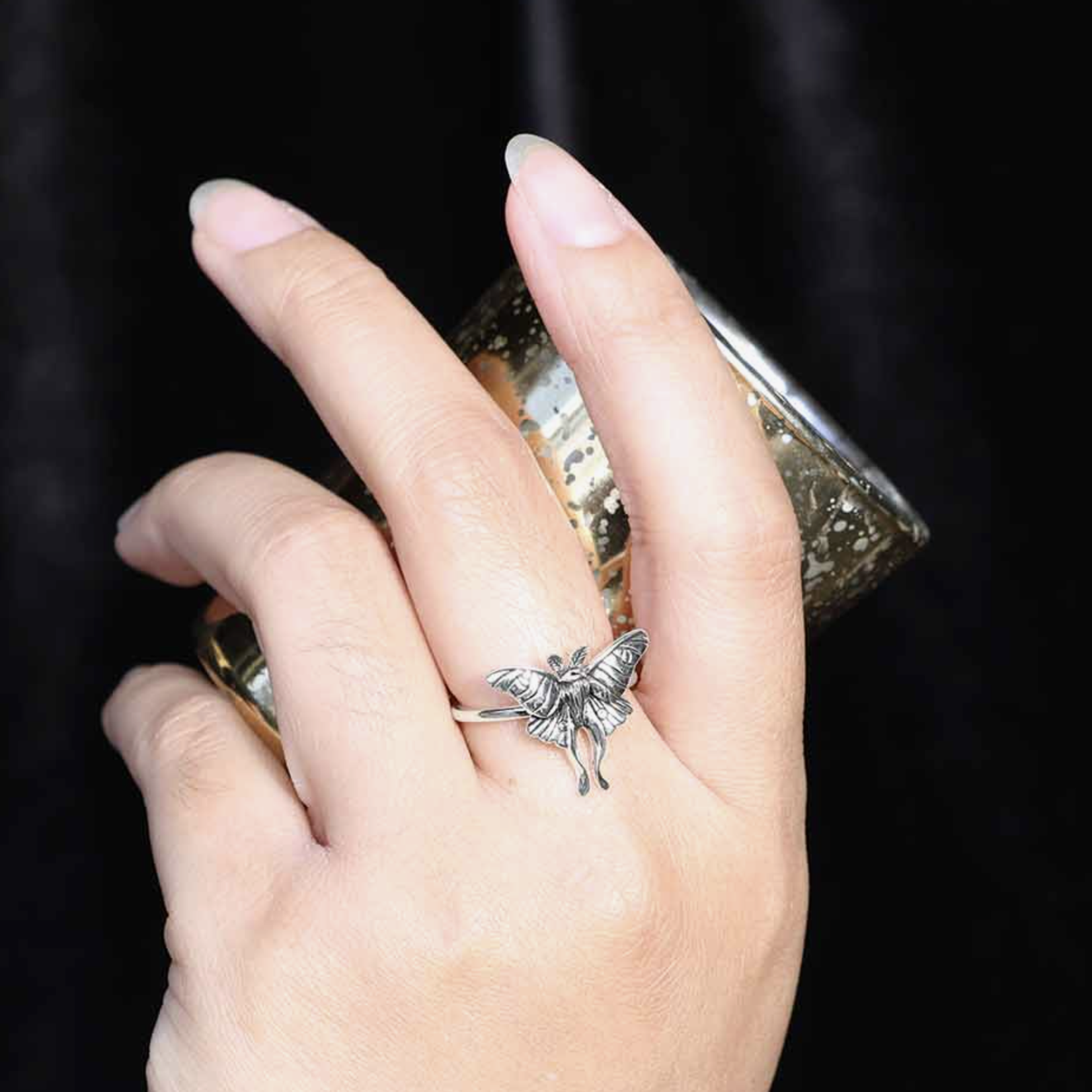 Luna Moth Ring · Silver ·