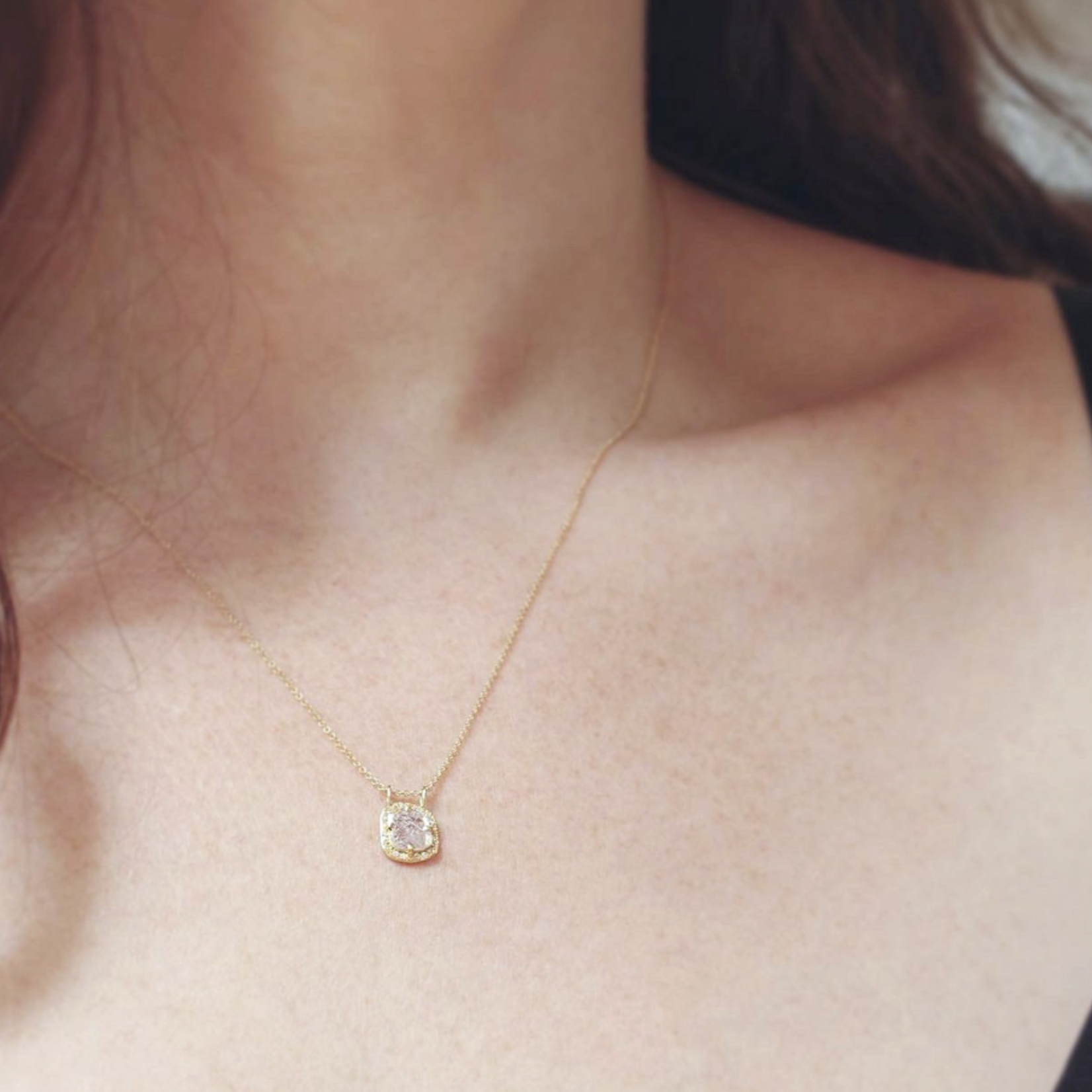 *Milky Way Diamond Slice Necklace · 18K