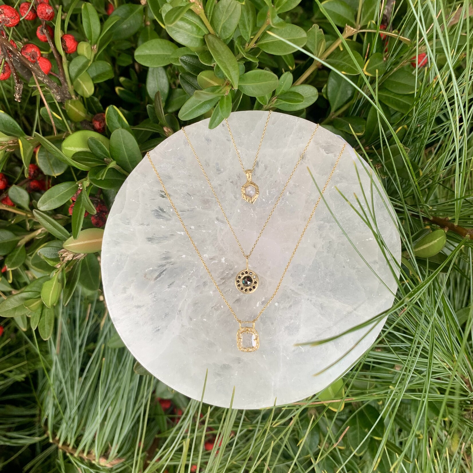 *Milky Way Diamond Slice Necklace · 18K