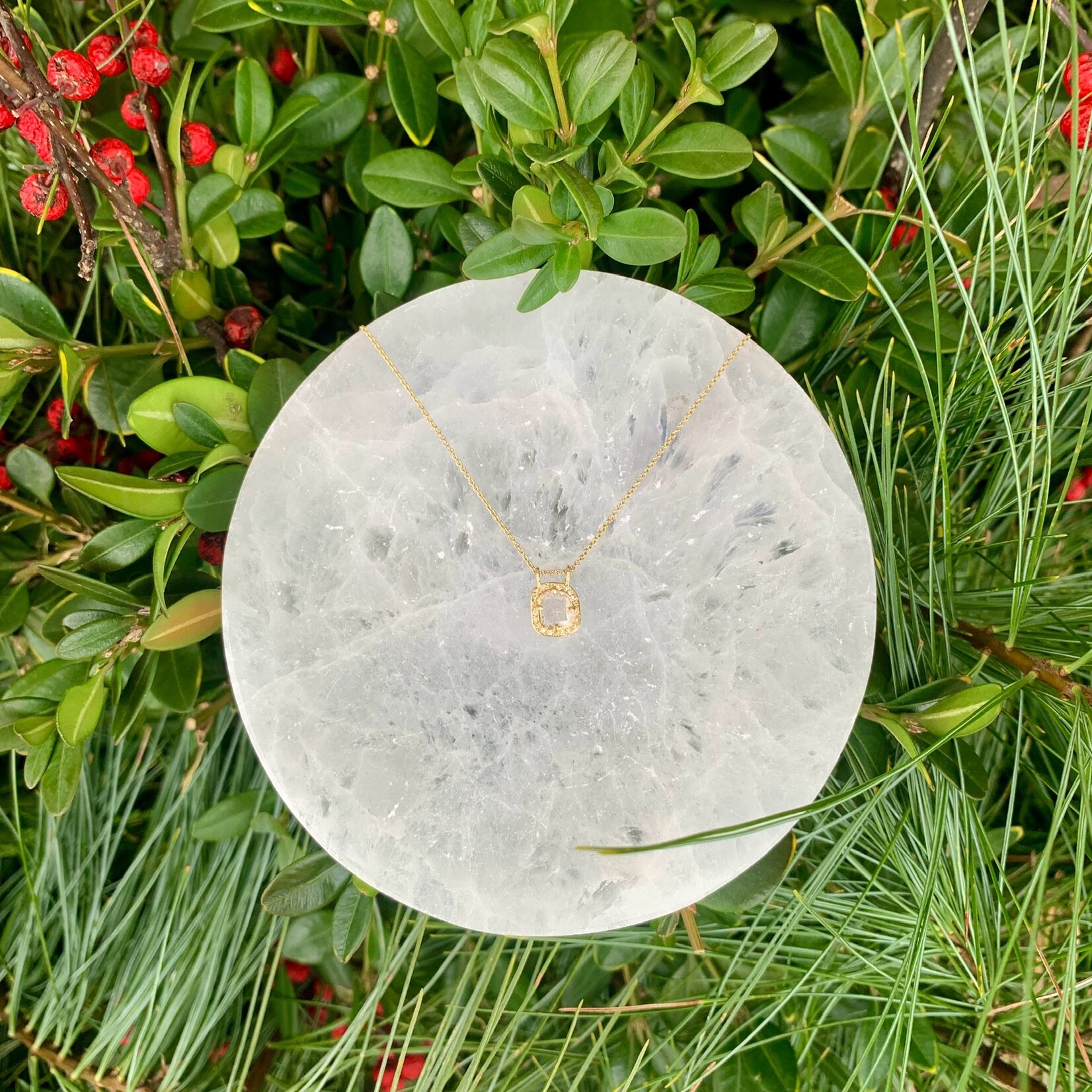 *Milky Way Diamond Slice Necklace · 18K