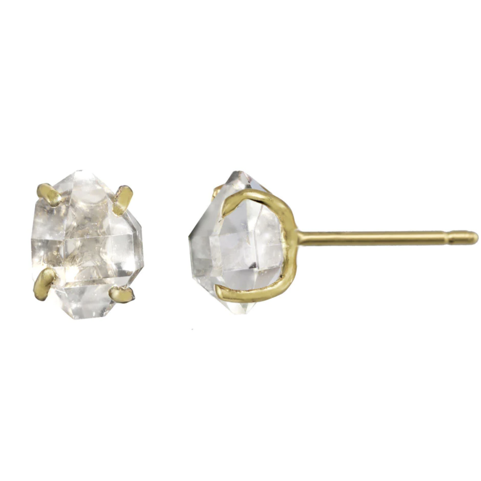 Herkimer Studs · 14K Gold