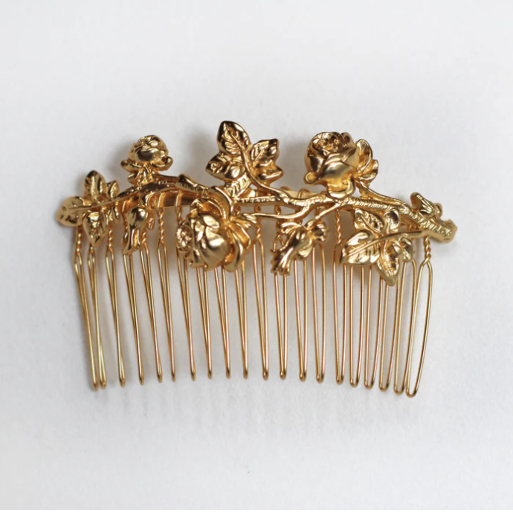 *Roses Hair Comb · Gold